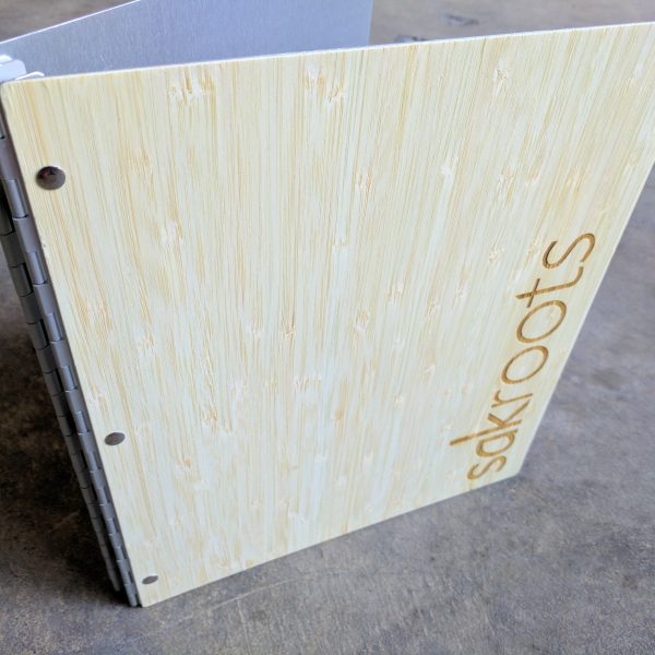 Bamboo Amber Screwpost Binder with Laser Etching